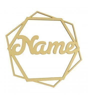 Laser Cut Personalised Wall Art Hexagon Frame - Size Options - Susa Font